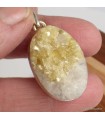 Pendentif Lépidolite jaune brut argent 925 poinçonné authentique