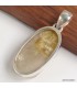 Pendentif Lépidolite jaune brute argent 925 ovale certificat inclus