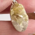 Pendentif oval en Lépidolite jaune brute - Bijoux en Lépidolite jaune