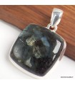 Pendentif Larvikite argent 925 pierre naturelle certifiée
