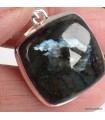 Pendentif Larvikite argent 925 pierre naturelle certifiée