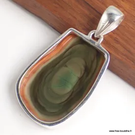 Pendentif Jaspe impérial marron kaki - Bijoux en Jaspe Impérial