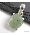 Pendentif Cyanite verte facettée argent 925 pierre rare certifiée