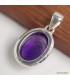 Pendentif Ovale Améthyste Cabochon – Argent 925 Certifié