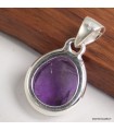 Améthyste facettée certifiée – Pendentif en argent 925 naturel