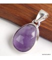 Améthyste facettée certifiée – Pendentif en argent 925 naturel
