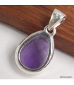 Améthyste facettée certifiée – Pendentif en argent 925 naturel