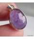 Améthyste facettée certifiée – Pendentif en argent 925 naturel