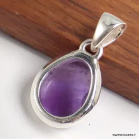Pendentif en Améthyste violette taille damier - Bijoux en Améthyste