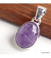 Pendentif Améthyste taille damier – Argent 925 Fait Main