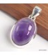 Pendentif Ovale Améthyste Cabochon – Argent 925 Certifié
