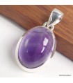 Pendentif Ovale Améthyste Cabochon – Argent 925 Certifié