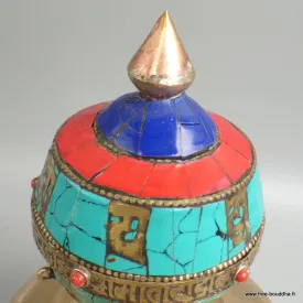 Moulin à prières bouddhistes pierres et mantra - Objets rituels bouddhistes