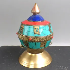Moulin à prières bouddhistes pierres et mantra - Objets rituels bouddhistes