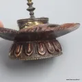 Porte-encens tibétain Lotus en métal vieilli - Porte-encens tibétains