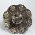 Porte-encens tibétain Lotus en métal vieilli - Porte-encens tibétains
