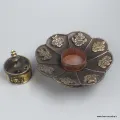 Porte-encens tibétain Lotus en métal vieilli - Porte-encens tibétains