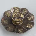 Porte-encens tibétain Lotus et Bouddha cuivre vieilli - Porte-encens tibétains