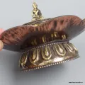 Porte-encens tibétain Lotus et Bouddha cuivre vieilli - Porte-encens tibétains