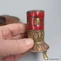 Brûleur d'encens orné des signes auspicieux cuivre pierres - Porte-encens tibétains