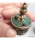 Porte-encens bouddhiste en laiton et turquoise – artisanal Népal