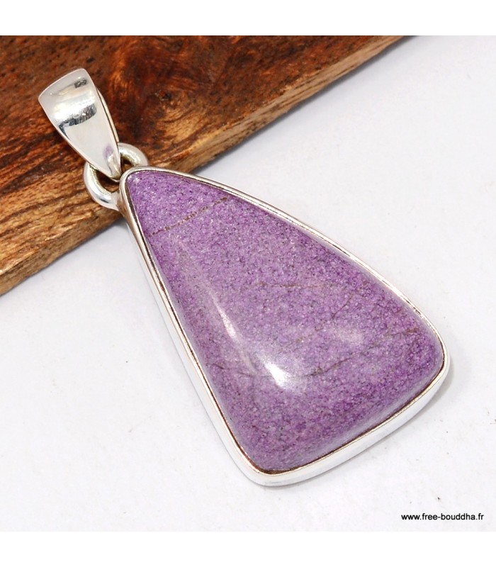 Pendentif Stichtite naturelle forme libre – Argent 925