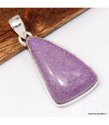 Pendentif Stichtite naturelle forme libre – Argent 925