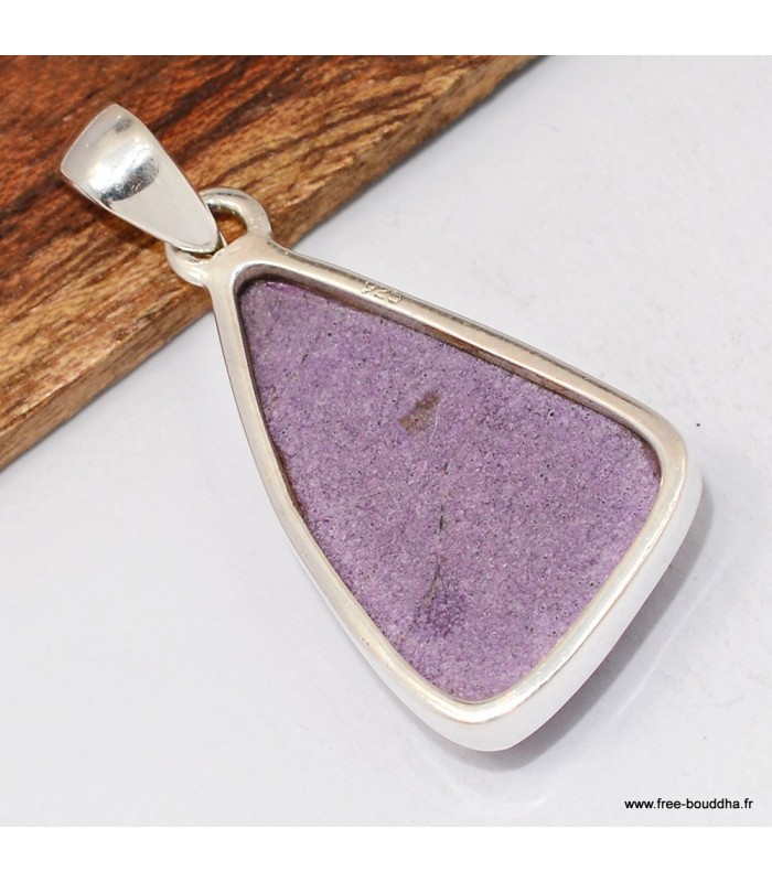 Pendentif Stichtite naturelle forme libre – Argent 925