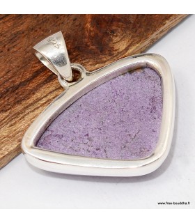 Stichtite triangulaire naturelle – Pendentif argent 925 certifié