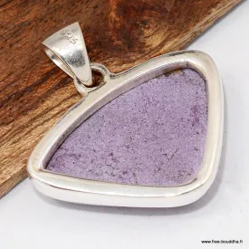 Pendentif Stichtite triangulaire en argent 925 - Pendentifs pierres naturelles
