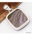 Stichtite carrée authentique – Pendentif argent 925 unique