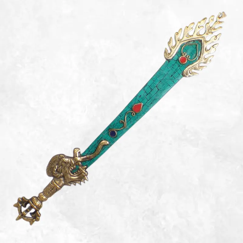 Epée de Manjushri sertie de pierres - Objets rituels bouddhistes