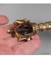 Épée de Manjushri en métal et laiton sertie de pierres naturelles