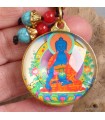 Porte-clé Bouddha de Médecine en laiton et verre – Népal