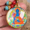 Porte-clé tibétain Bouddha de Médecine, amulette bouddhiste - Amulette bouddhiste, porte-clé