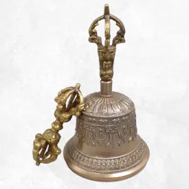 Cloche tibétaine Haute Qualité en Bronze 17 cm - Objets rituels bouddhistes