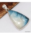 Pendentif Glaciérite Blue Ice triangulaire en Argent 925 – Certifié