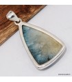 Pendentif Glaciérite Blue Ice triangulaire en Argent 925 – Certifié