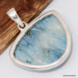 Pendentif Nakaurite Glaciérite blue ice semi-rond - Pendentifs pierres naturelles