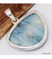 Pendentif Glaciérite Blue Ice semi‑rond en Argent 925 – Certifié