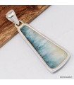 Pendentif Glaciérite Blue Ice allongé en Argent 925 – Certifié