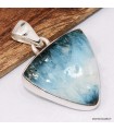 Pendentif Glaciérite Blue Ice triangulaire en Argent 925 – Certifié