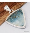 Pendentif Glaciérite Blue Ice triangulaire en Argent 925 – Certifié