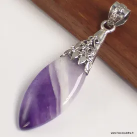 Pendentif Améthyste à bandes moderne - Pendentifs pierres naturelles