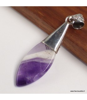 Pendentif Améthyste à Bandes – Argent 925 Moderne Certifié