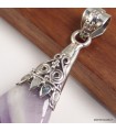 Pendentif Améthyste à Bandes – Argent 925 Moderne Certifié