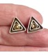Boucles Citrine facettée triangulaire – Argent 925 certifié