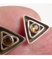 Boucles Citrine facettée triangulaire – Argent 925 certifié