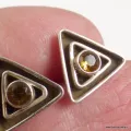 Boucles d'oreilles Citrine facettée triangulaire argent 925 - Boucles d'oreilles en pierres naturelles