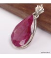 Pendentif Rubis indien goutte facetté – Argent 925 certifié